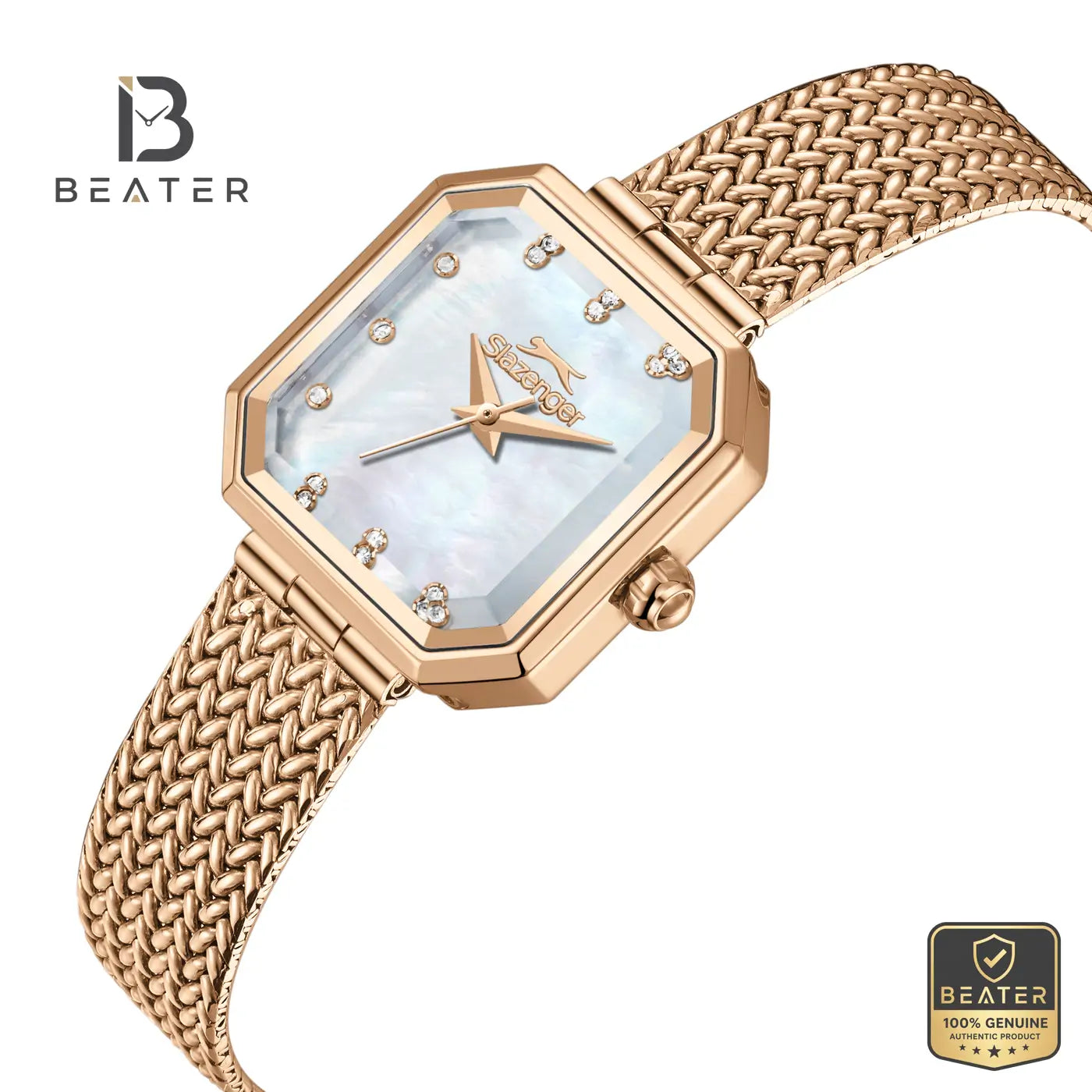 Slazenger SL.9.2534.3.03 Women's MOP Stainless Steel Mesh Strap Watch Secondary image