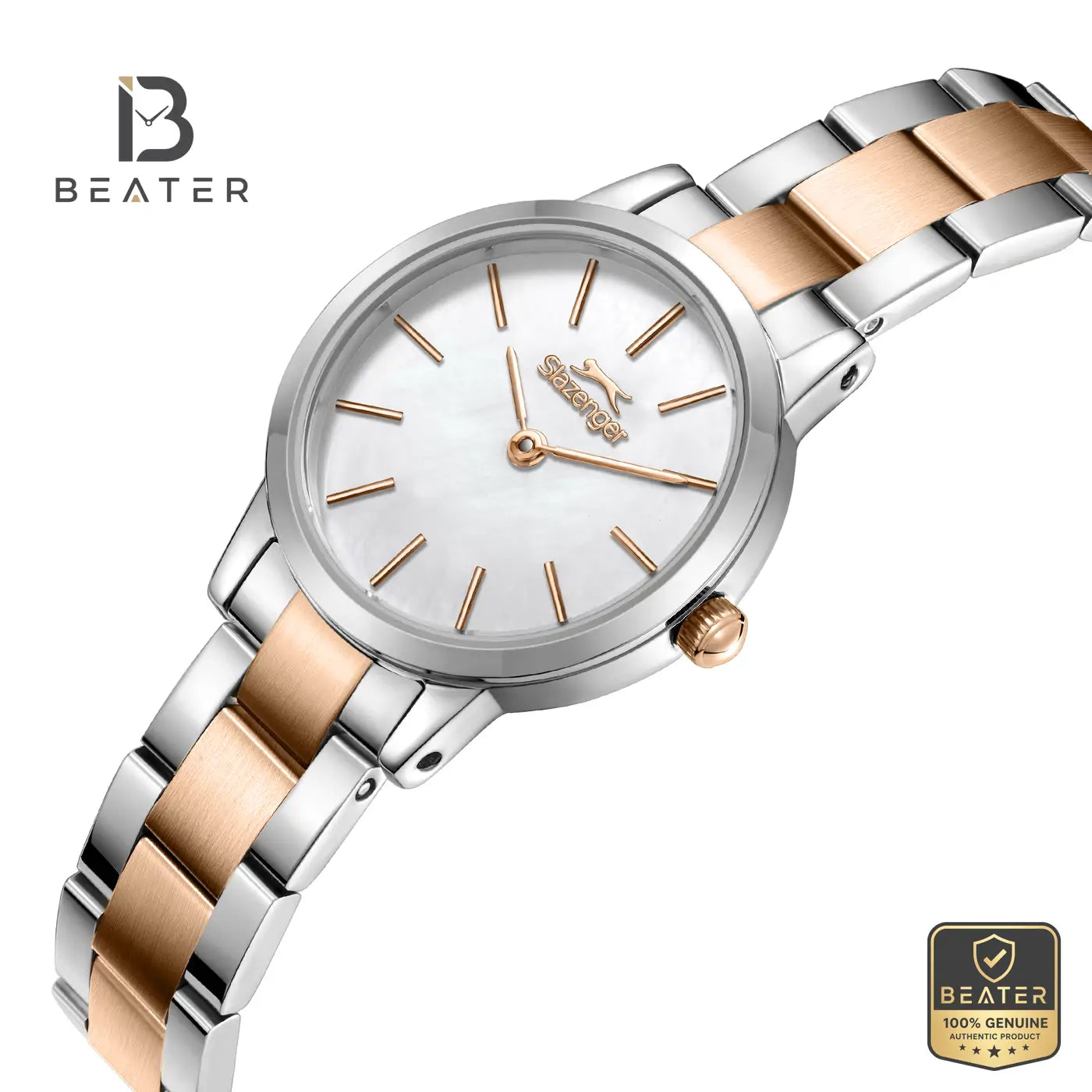 Slazenger SL.9.2536.3.07 Women's White MOP Metal Strap Watch Secondary image