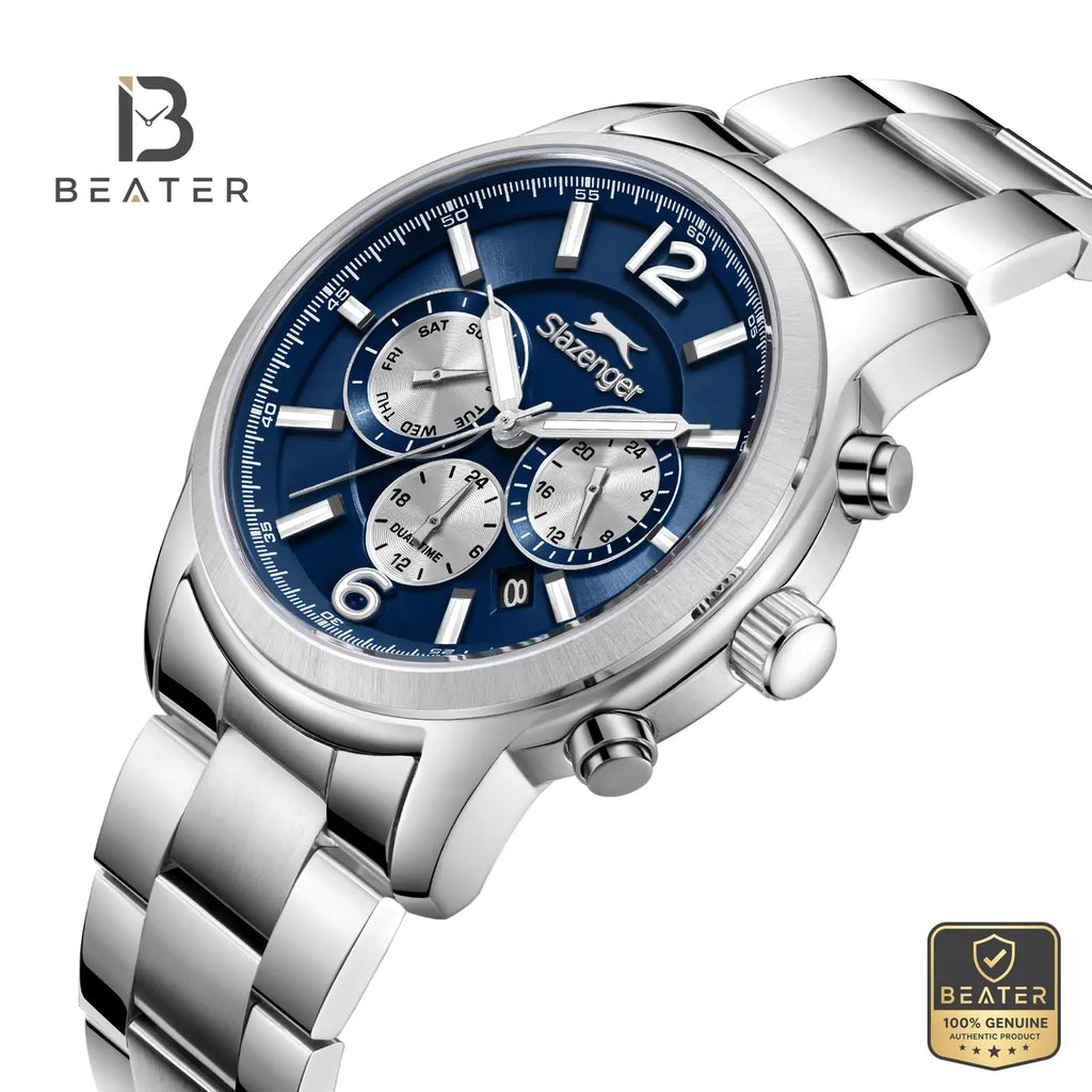 Slazenger SL.9.2541.2.04 Men's Dark Blue Metal Strap Watch - View 2 - Beater
