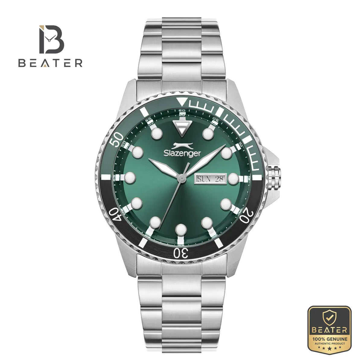 Slazenger SL.9.2544.2.02 Men's Dark Green Stainless Steel Bracelet Watch - Beater Main image