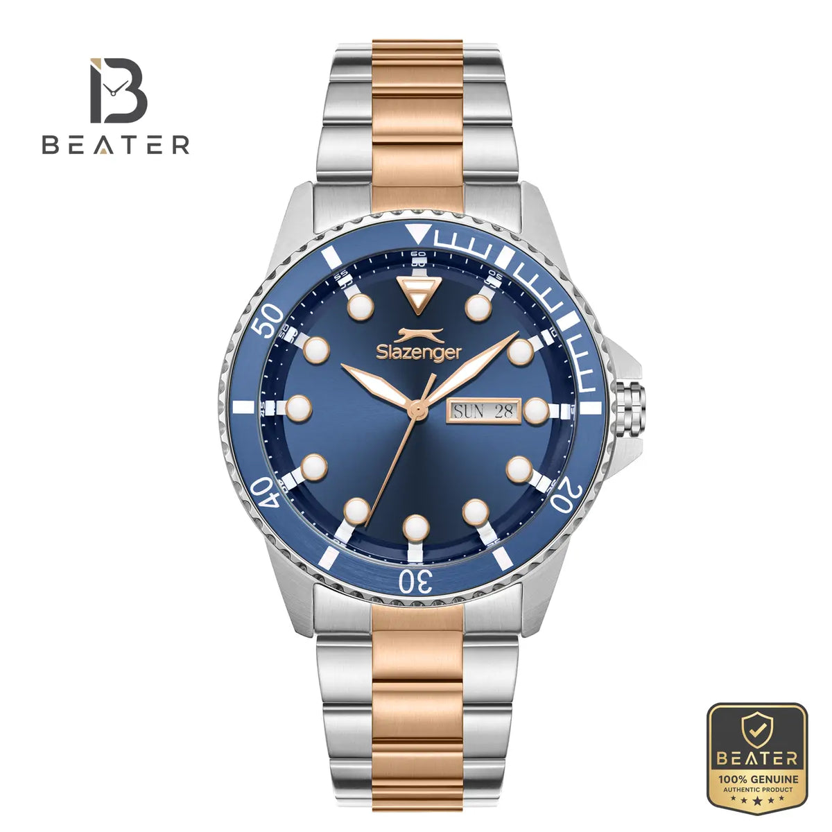 Slazenger SL.9.2544.2.03 Men's Dark Blue Metal Strap Watch - Beater