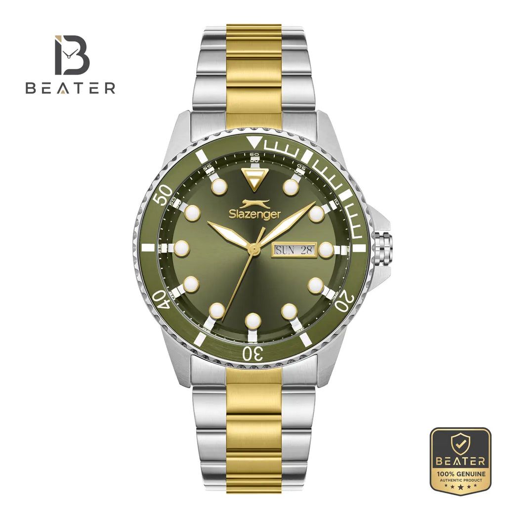 Slazenger SL.9.2544.2.05 Men's Dark Green Metal Strap Watch - Beater