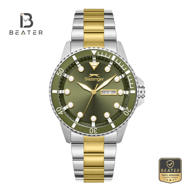 Slazenger SL.9.2544.2.05 Men's Dark Green Metal Strap Watch - Beater