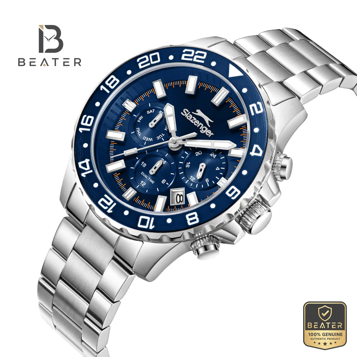 Slazenger SL.9.2552.2.02 Men's Dark Blue Metal Bracelet Watch - View 2 - Beater