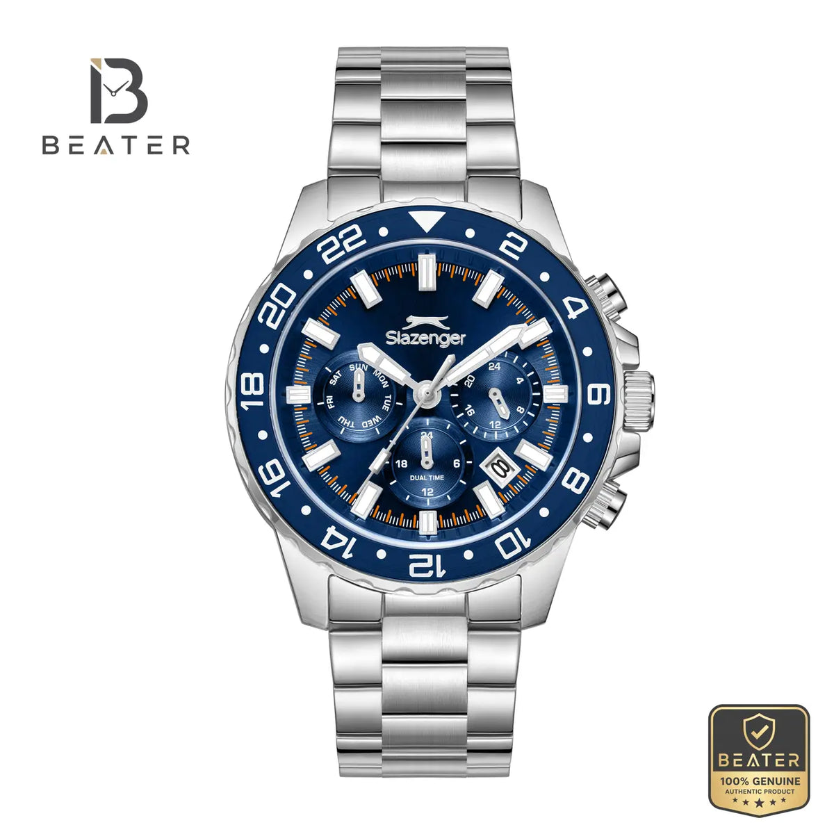 Slazenger SL.9.2552.2.02 Men's Dark Blue Metal Bracelet Watch - Beater