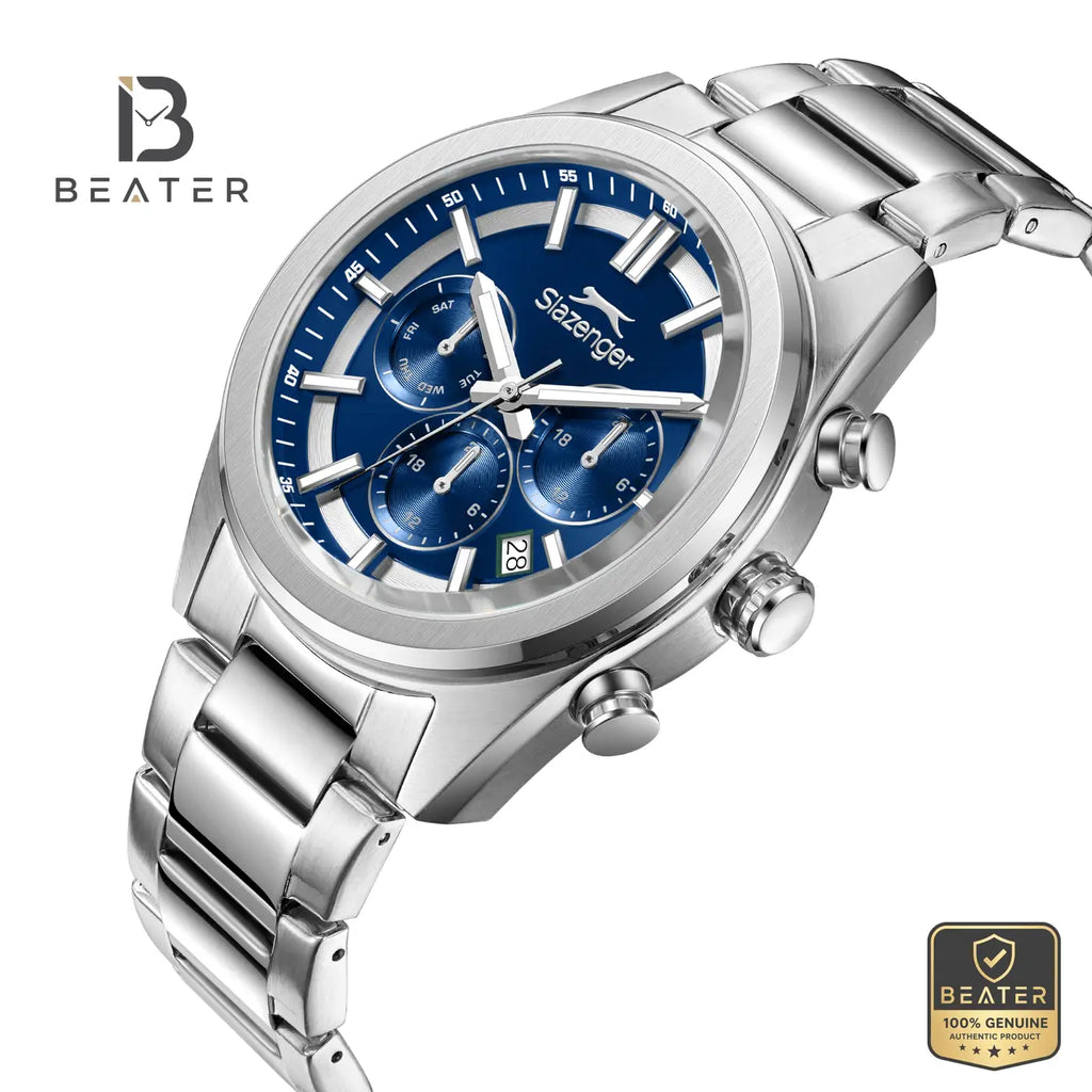 Slazenger SL.9.2554.2.02 Men's Dark Blue Metal Band Watch - View 2 - Beater