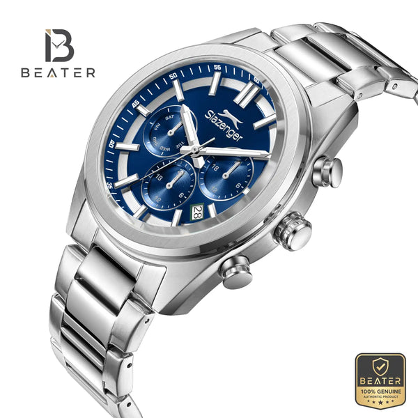 Slazenger SL.9.2554.2.02 Men's Dark Blue Metal Band Watch - View 2 - Beater