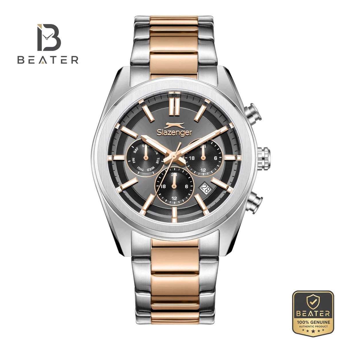 Slazenger SL.9.2554.2.03 Men's Brown Metal Bracelet Watch - Beater