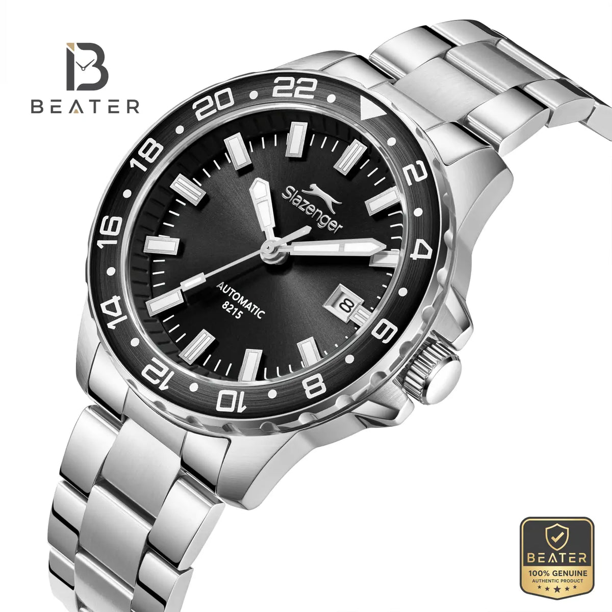 Slazenger SL.9.2556.2.01 Men's Black Metal Bracelet Watch - View 3 - Beater