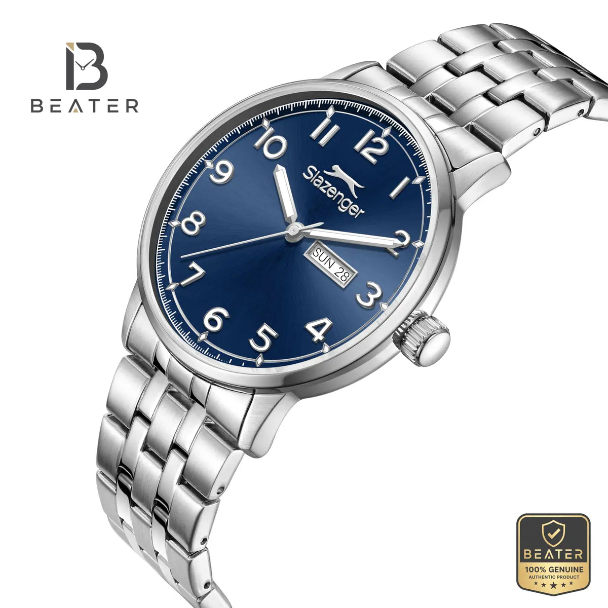 Slazenger SL.9.2560.2.07 Men's Dark Blue Metal Strap Watch - View 2 - Beater