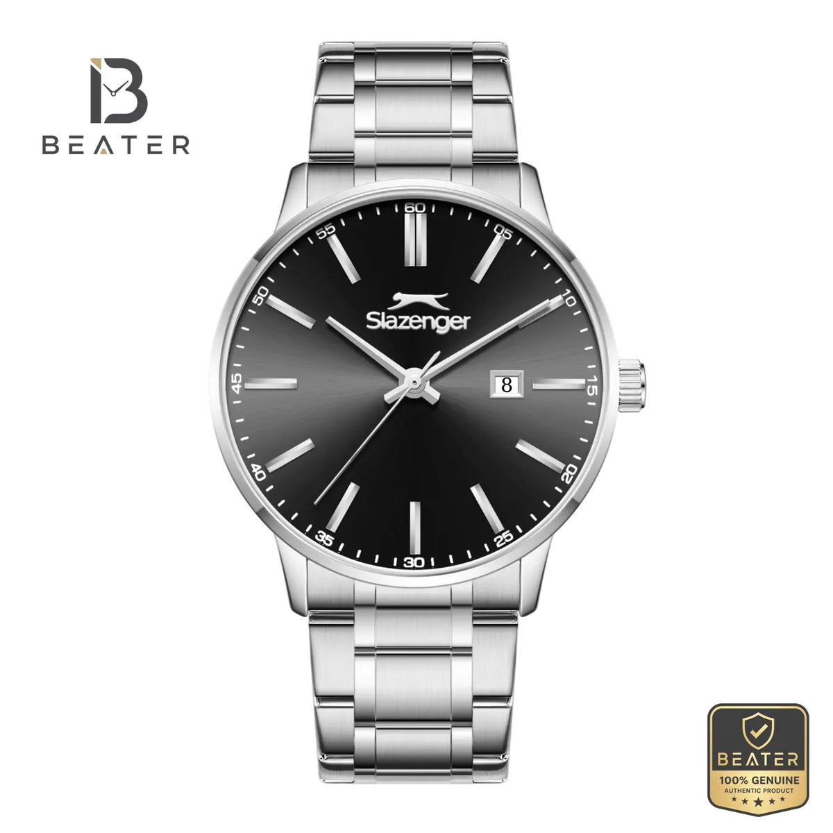 Slazenger SL.9.2561.2.01 Men's Black Metal Strap Watch - Beater