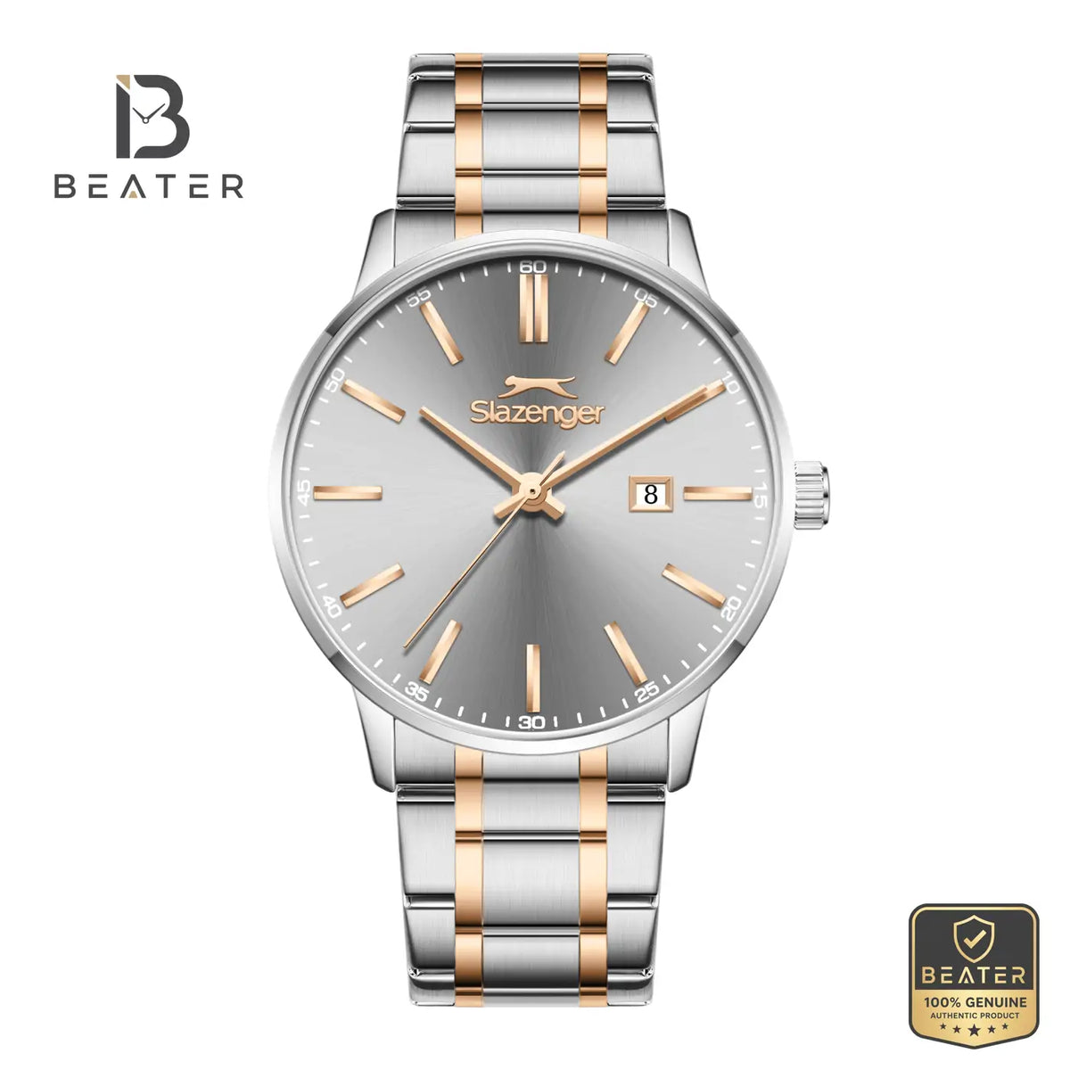 Slazenger SL.9.2561.2.03 Men's Gun Dial Metal Strap Watch - Beater