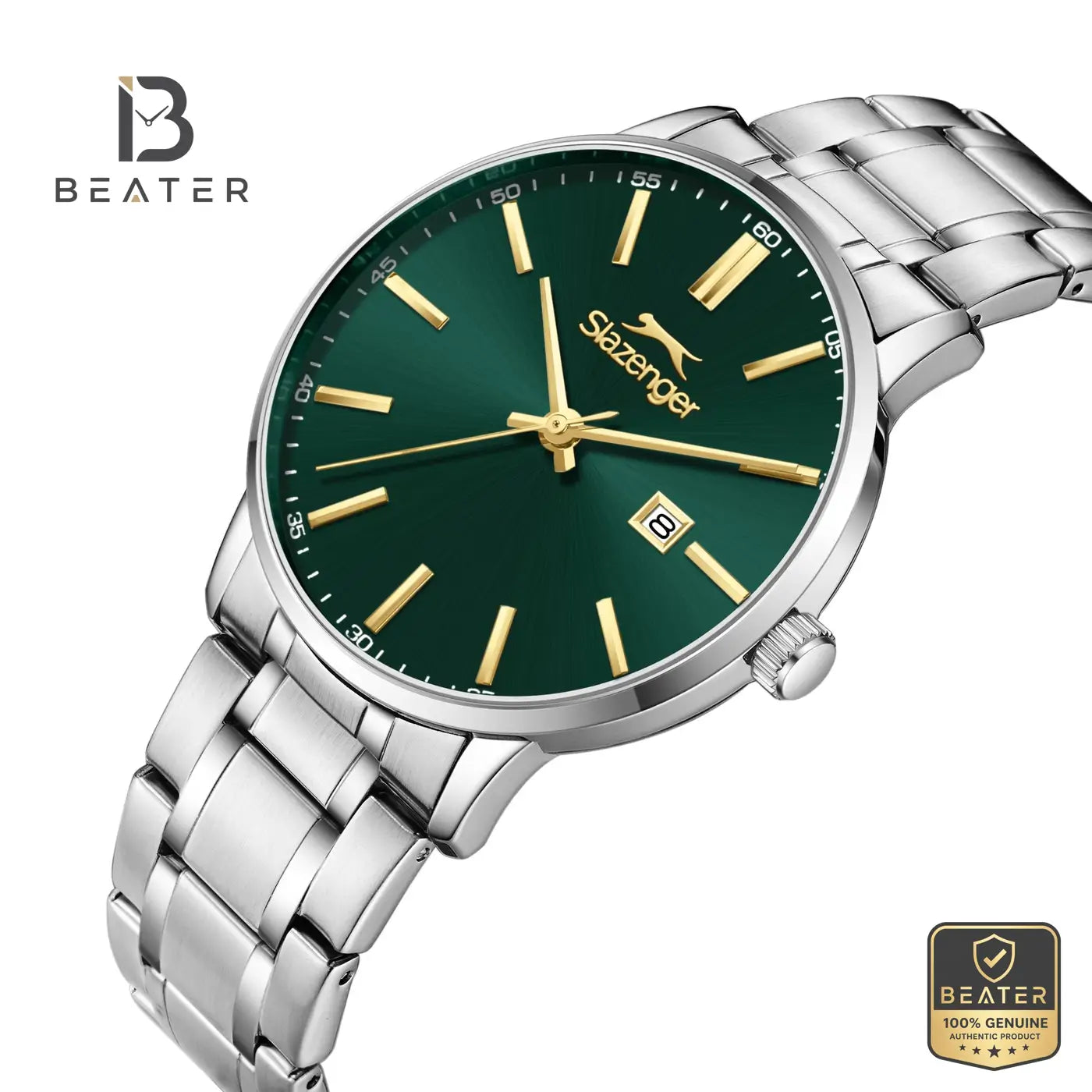 Slazenger SL.9.2561.2.04 Men's Dark Green Metal Strap Watch Secondary image