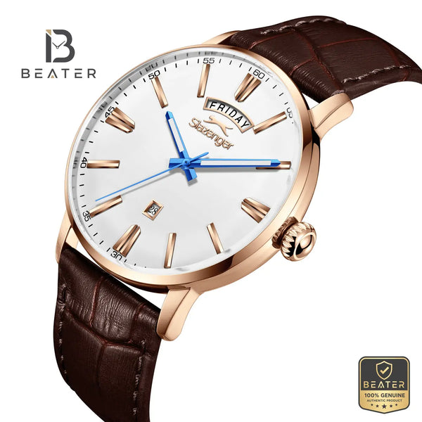 Slazenger SL.9.2562.2.03 Men's Silver Leather Strap Watch - View 2 - Beater