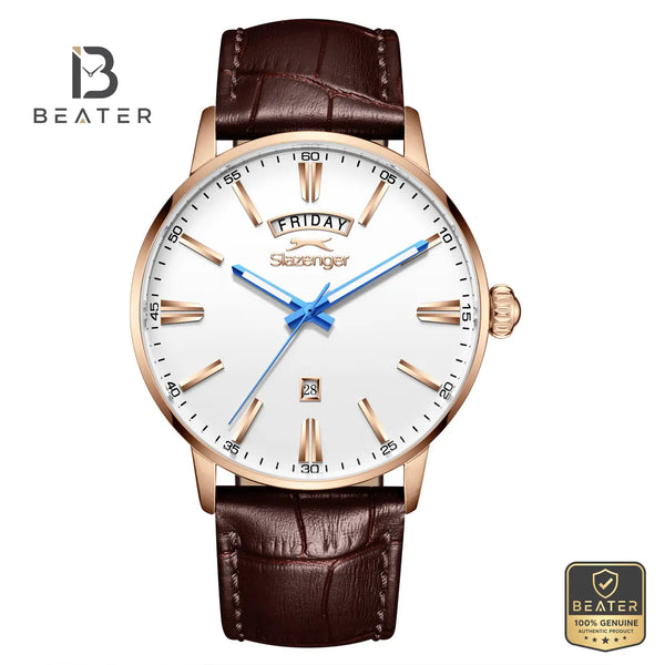 Slazenger SL.9.2562.2.03 Men's Silver Leather Strap Watch - Beater