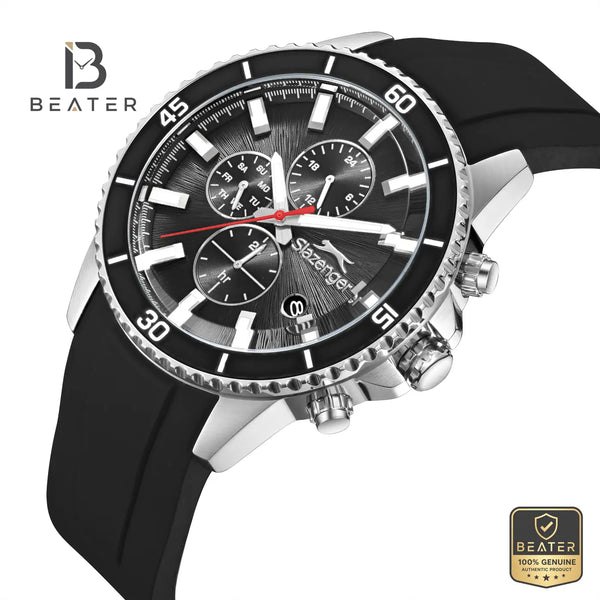 Slazenger SL.9.2572.2.351 Men's Black Silicon Strap Watch - View 2 - Beater