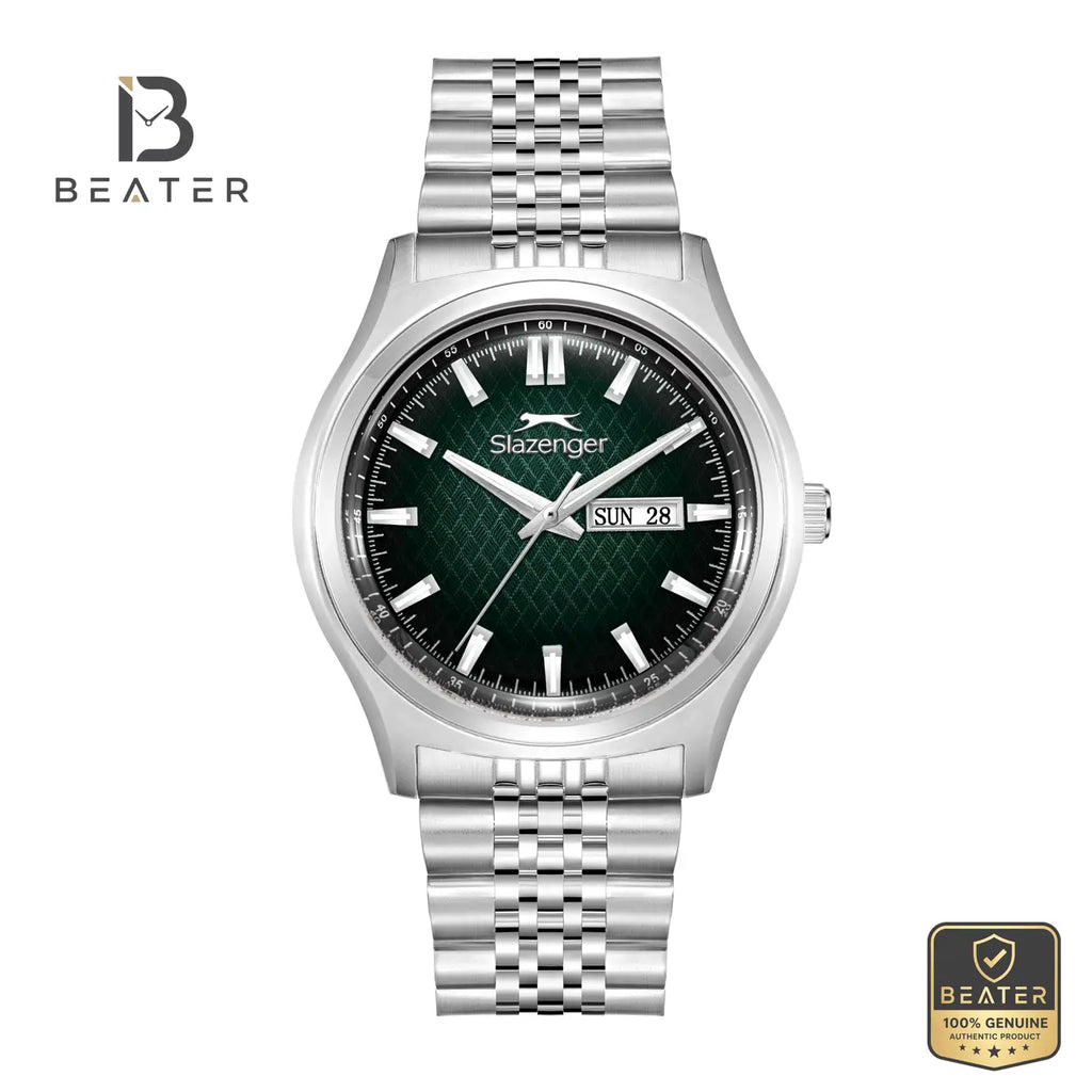 Slazenger SL.9.2573.1.370 Men's Dark Green Stainless Steel Bracelet Watch - Beater