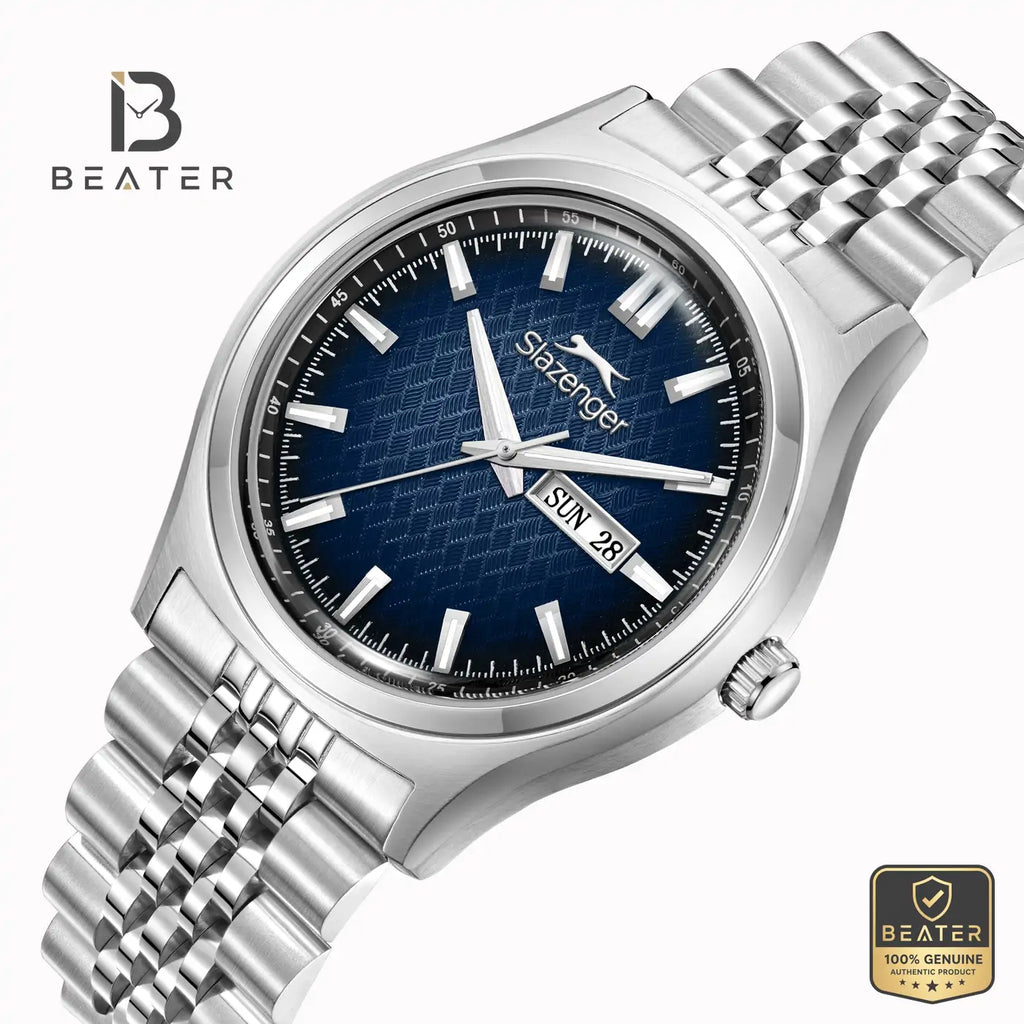 Slazenger SL.9.2573.1.390 Men's Dark Blue Stainless Steel Bracelet Watch - View 2 - Beater