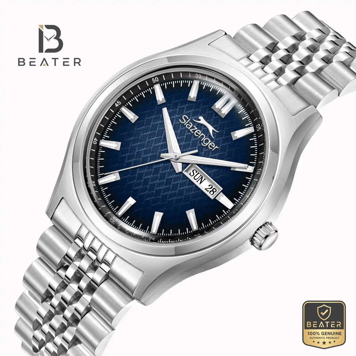 Slazenger SL.9.2573.1.390 Men's Dark Blue Stainless Steel Bracelet Watch - View 2 - Beater