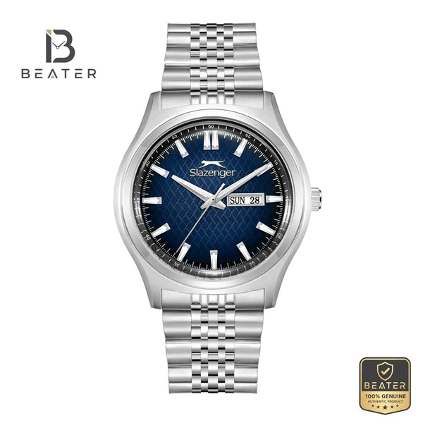 Slazenger SL.9.2573.1.390 Men's Dark Blue Stainless Steel Bracelet Watch - Beater