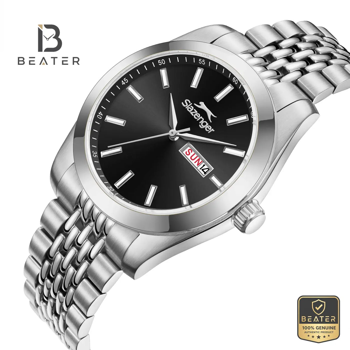 Slazenger SL.9.2579.1.350 Men's Black Dial Metal Bracelet Watch - View 2 - Beater