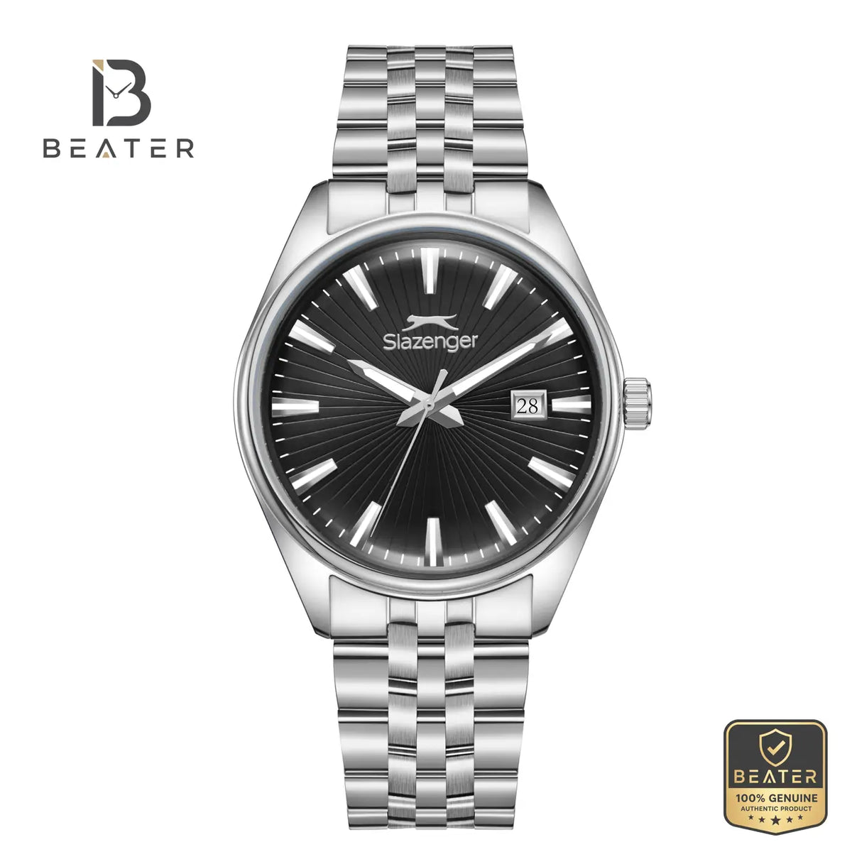 Slazenger SL.9.2580.1.350 Men's Black Dial Stainless Steel Bracelet Watch - Beater Main image