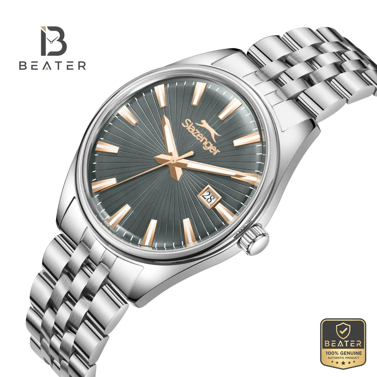 Slazenger SL.9.2580.1.360 Men's Grey Stainless Steel Bracelet Watch - View 2 - Beater