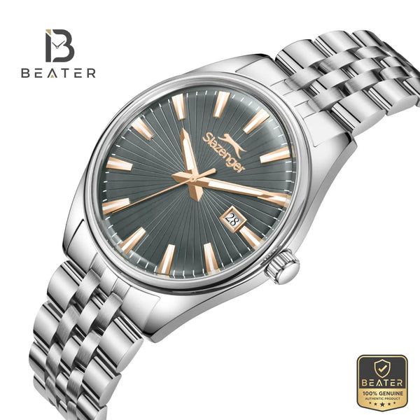 Slazenger SL.9.2580.1.360 Men's Grey Stainless Steel Bracelet Watch - View 2 - Beater