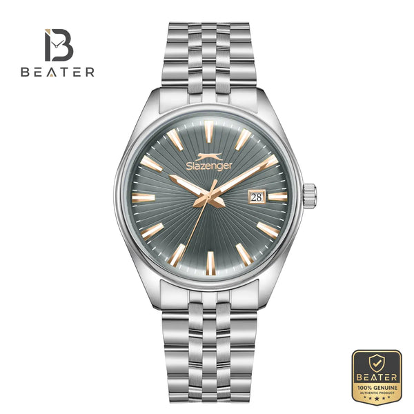 Slazenger SL.9.2580.1.360 Men's Grey Stainless Steel Bracelet Watch - Beater