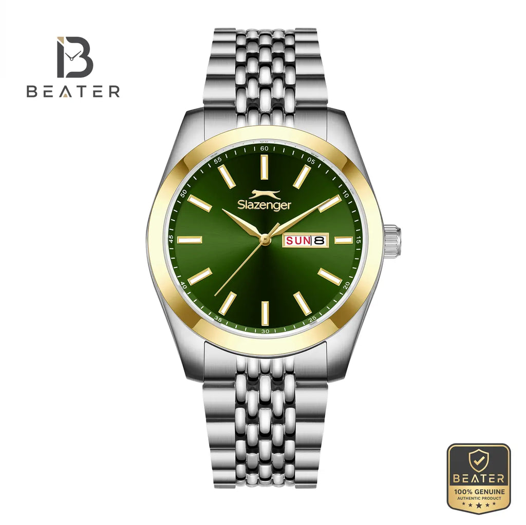 Slazenger SL.9.2580.1.370 Men's Dark Green Stainless Steel Bracelet Watch - Beater