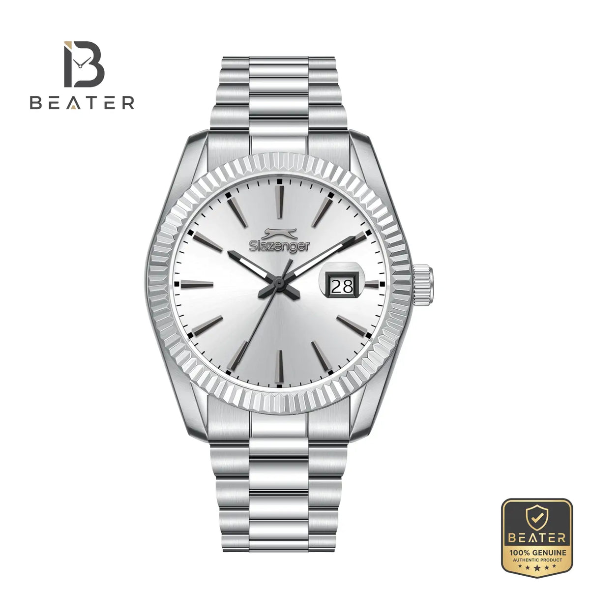 Slazenger SL.9.2583.1.330 Men's Silver Metal Strap Watch - Beater