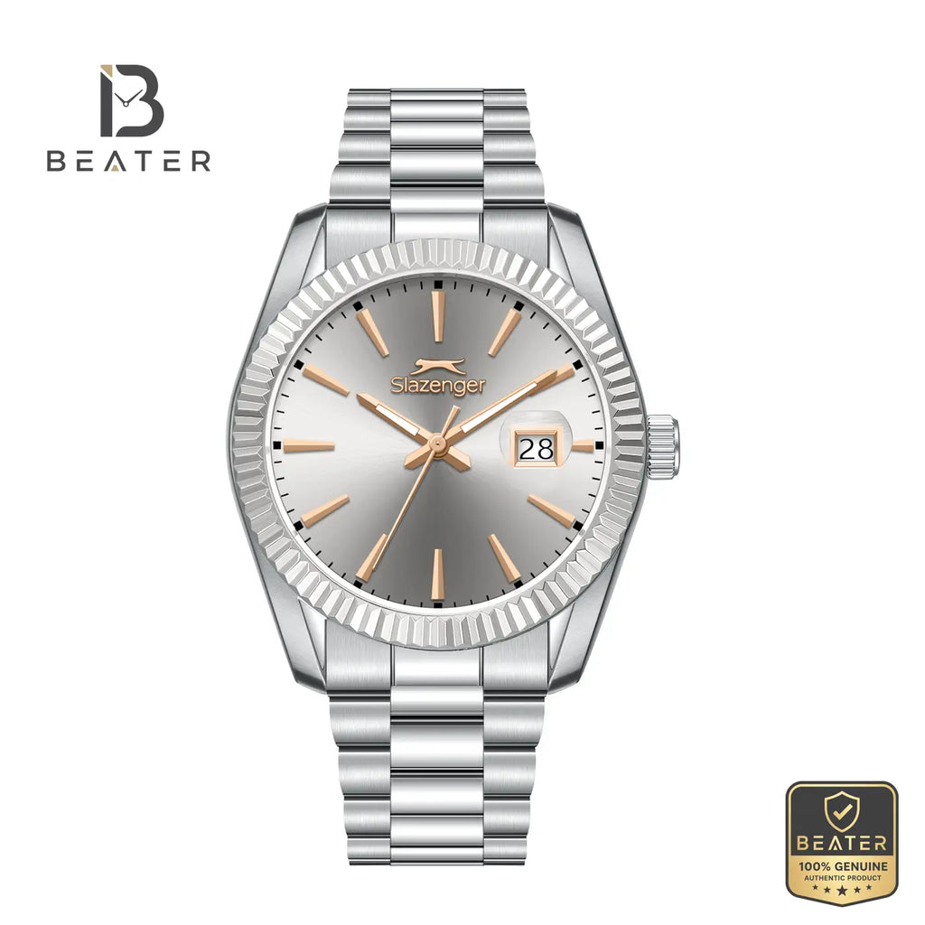 Slazenger SL.9.2583.1.370 Men's Grey Stainless Steel Bracelet Watch - Beater