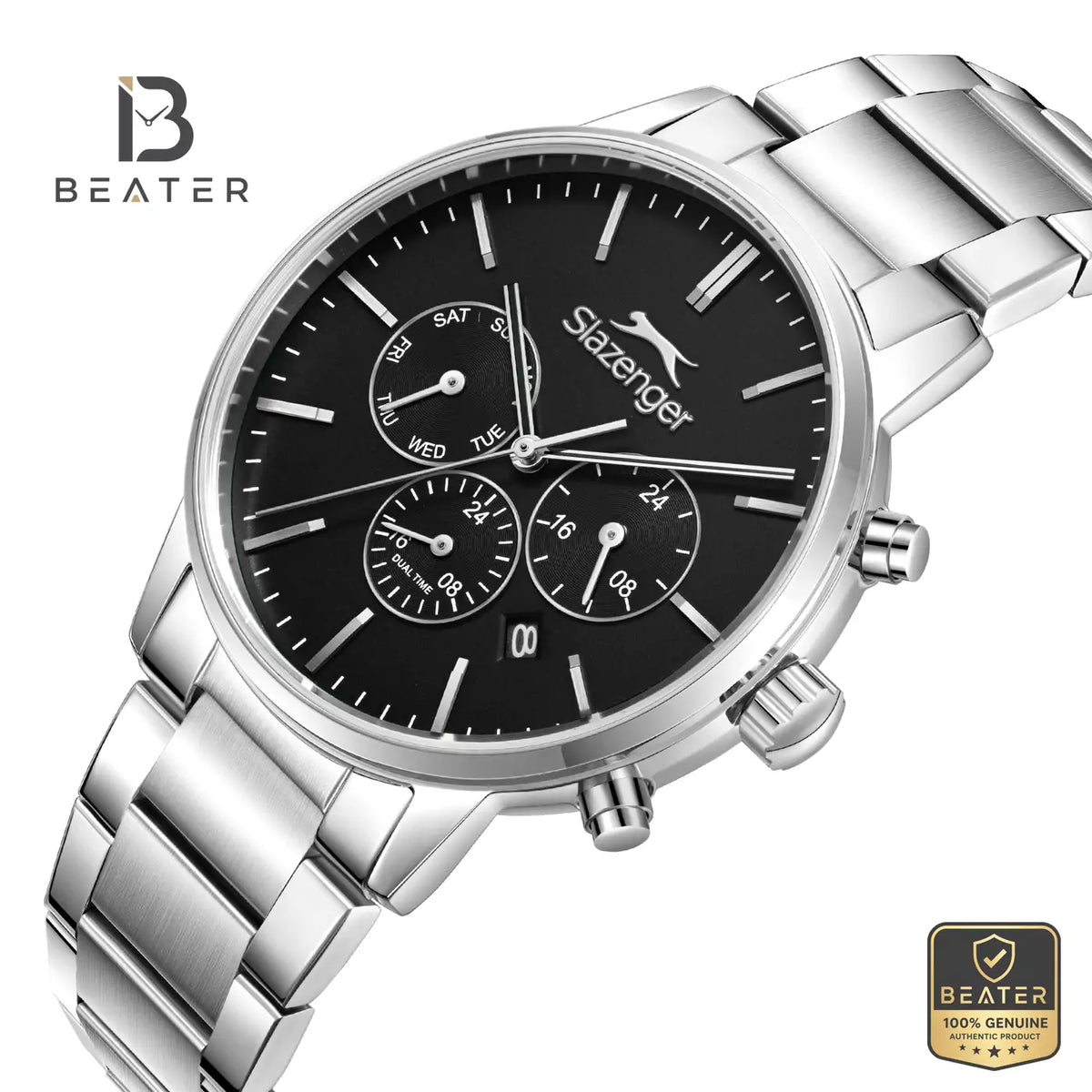 Slazenger SL.9.2585.2.350 Men's Black Dial Metal Bracelet Watch - View 2 - Beater