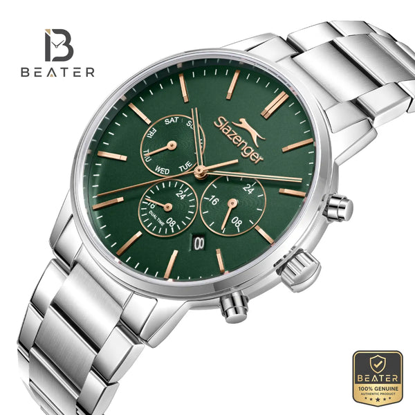 Slazenger SL.9.2585.2.370 Men's Dark Green Metal Strap Watch - View 2 - Beater