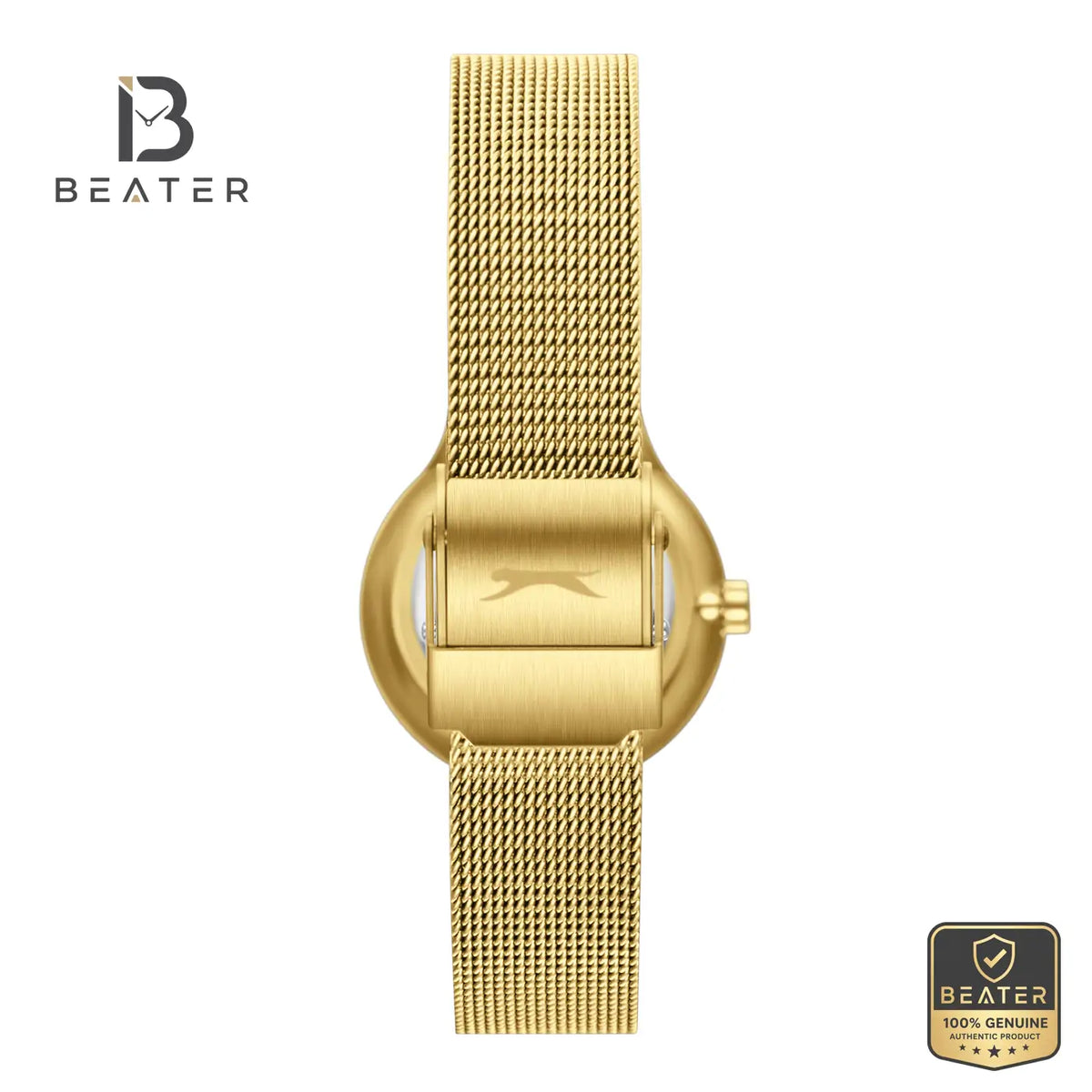 Slazenger SL.9.2587.3.120 Women's White Dial Gold Mesh Strap Watch - View 4 - Beater
