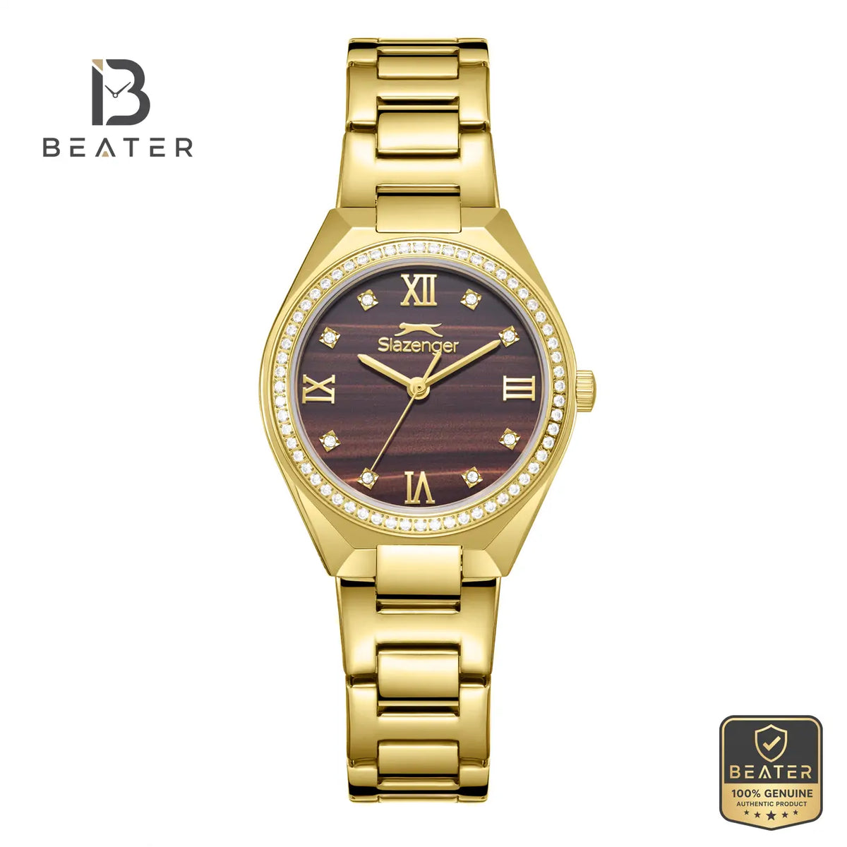 Slazenger SL.9.2590.3.140 Women's Brown Gold Metal Strap Watch - Beater Main image