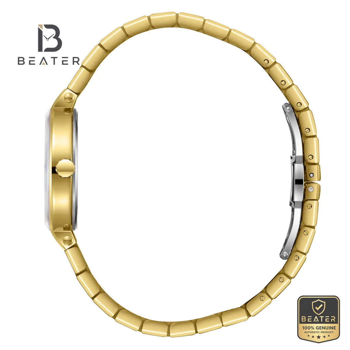 Slazenger SL.9.2593.3.170 Women's Dark Blue Gold Metal Bracelet Watch - View 3 - Beater