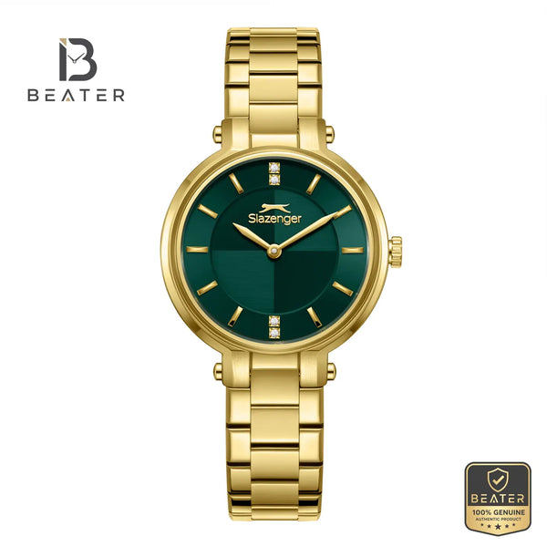 Slazenger SL.9.2593.3.170 Women's Dark Blue Gold Metal Bracelet Watch - Beater