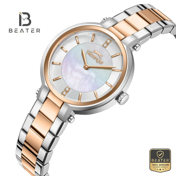Slazenger SL.9.2593.3.520 Women's White Mother of Pearl Metal Bracelet Watch - View 2 - Beater