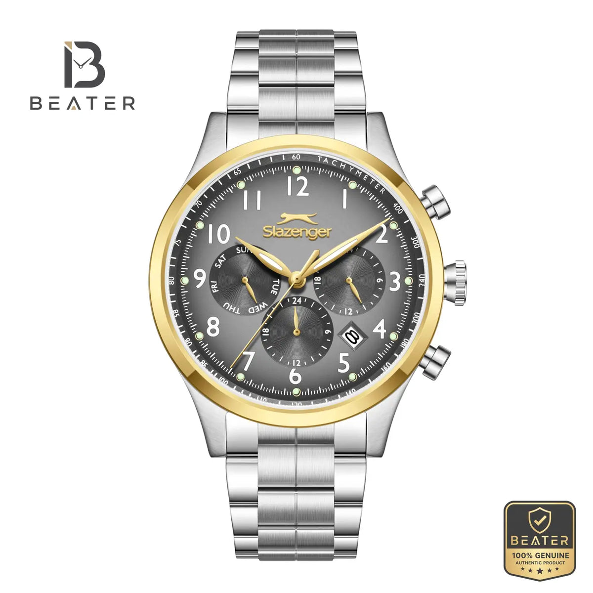 Slazenger SL.9.2598.2.360 Men's Gray Metal Bracelet Watch - Beater