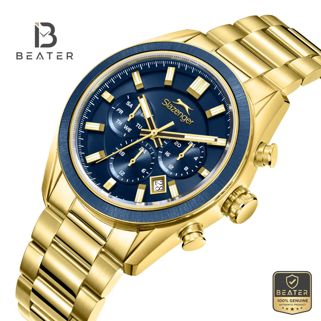Slazenger SL.9.2600.2.190 Men's Dark Blue Metal Strap Watch - View 2 - Beater