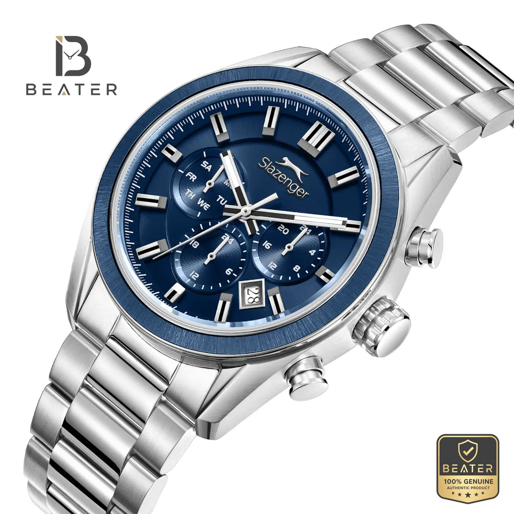 Slazenger SL.9.2600.2.390 Men's Dark Blue Metal Strap Watch - View 2 - Beater