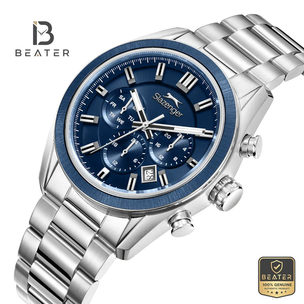 Slazenger SL.9.2600.2.390 Men's Dark Blue Metal Strap Watch - View 2 - Beater