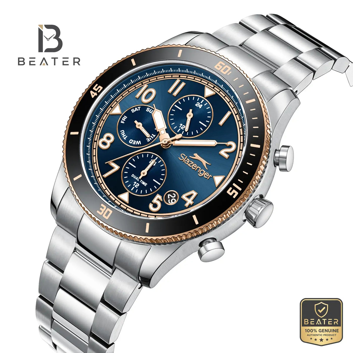 Slazenger SL.9.2604.2.550 Men's Dark Blue Multifunction Watch - View 2 - Beater