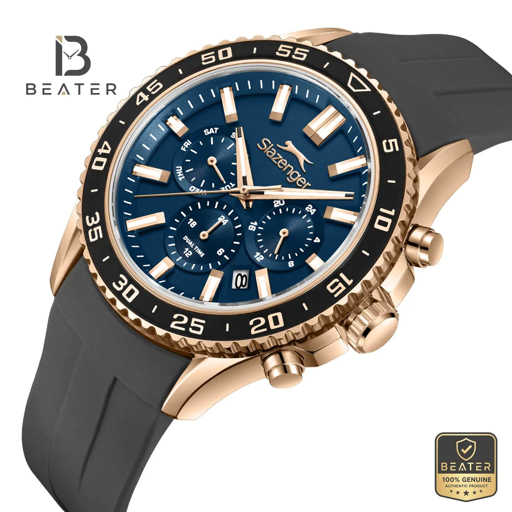 Slazenger SL.9.2605.2.491 Men's Dark Blue Silicone Strap Watch - View 2 - Beater