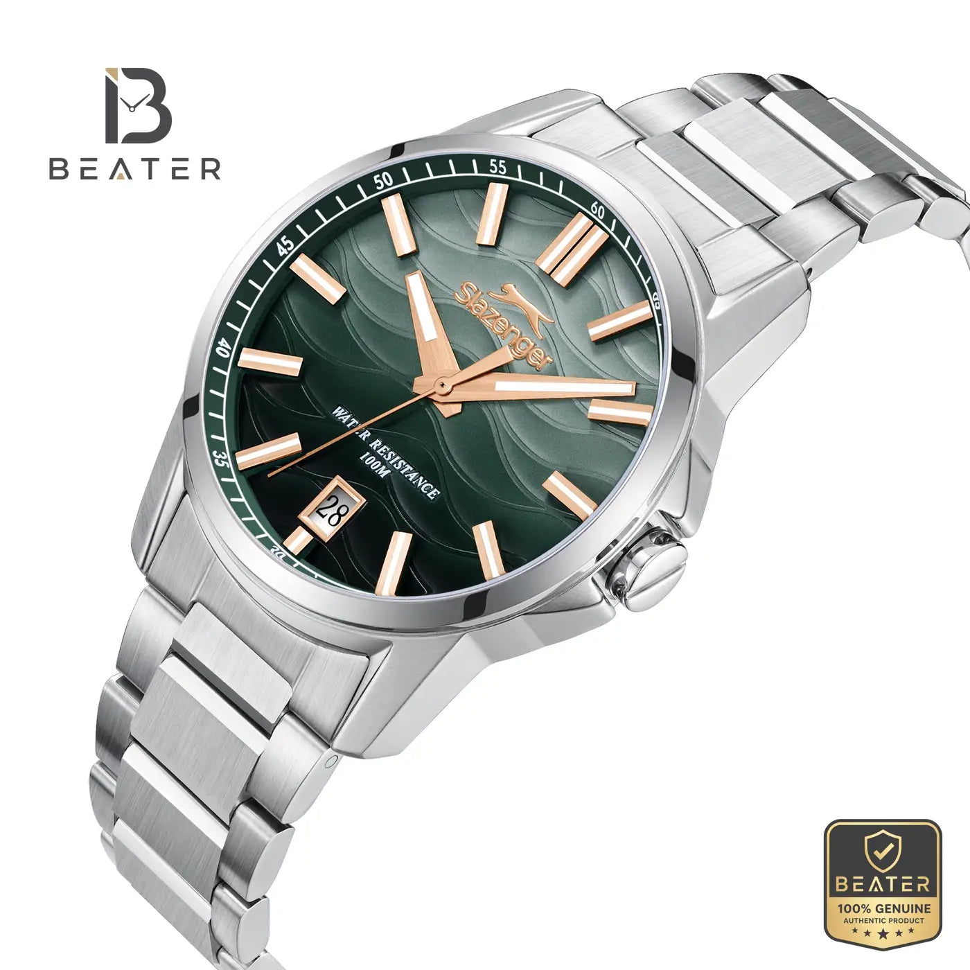 Slazenger SL.9.2623.1.310 Men's Dark Green Metal Strap Watch Secondary image