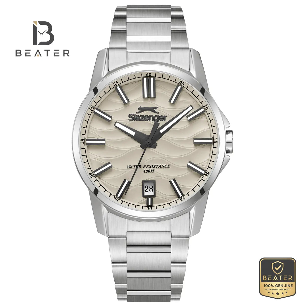 Slazenger SL.9.2623.1.360 Men's Beige Metal Strap Watch - Beater