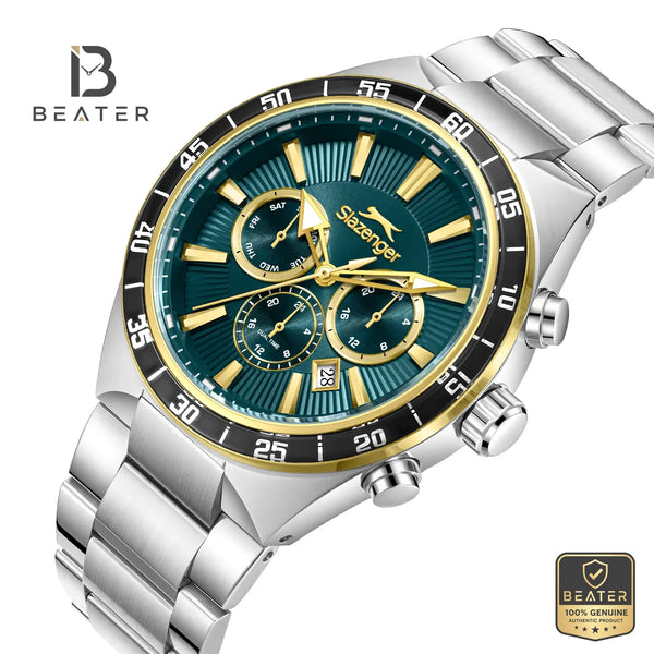 Slazenger SL.9.2624.2.270 Men's Dark Green Metal Strap Watch - View 2 - Beater