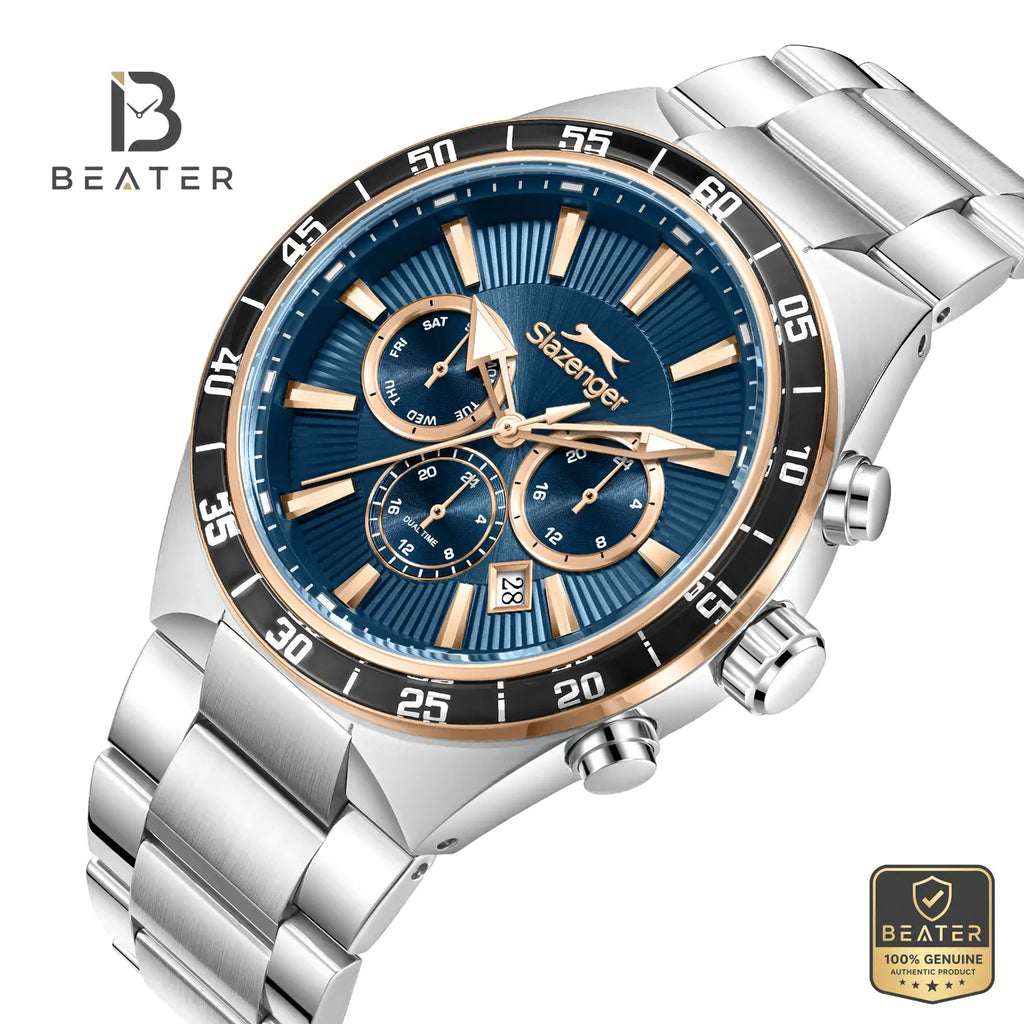 Slazenger SL.9.2624.2.590 Men's Dark Blue Metal Bracelet Watch - View 2 - Beater