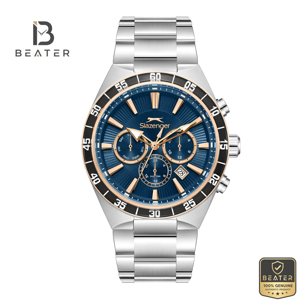 Slazenger SL.9.2624.2.590 Men's Dark Blue Metal Bracelet Watch - Beater